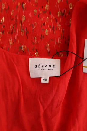 Robe Sézane Rouge en Soie
