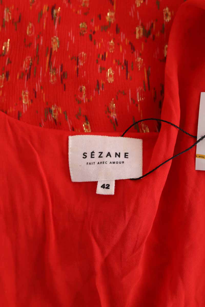 Robe Sézane Rouge en Soie