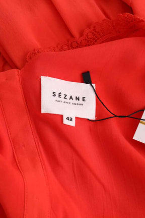 Robe Sézane Rouge en Soie