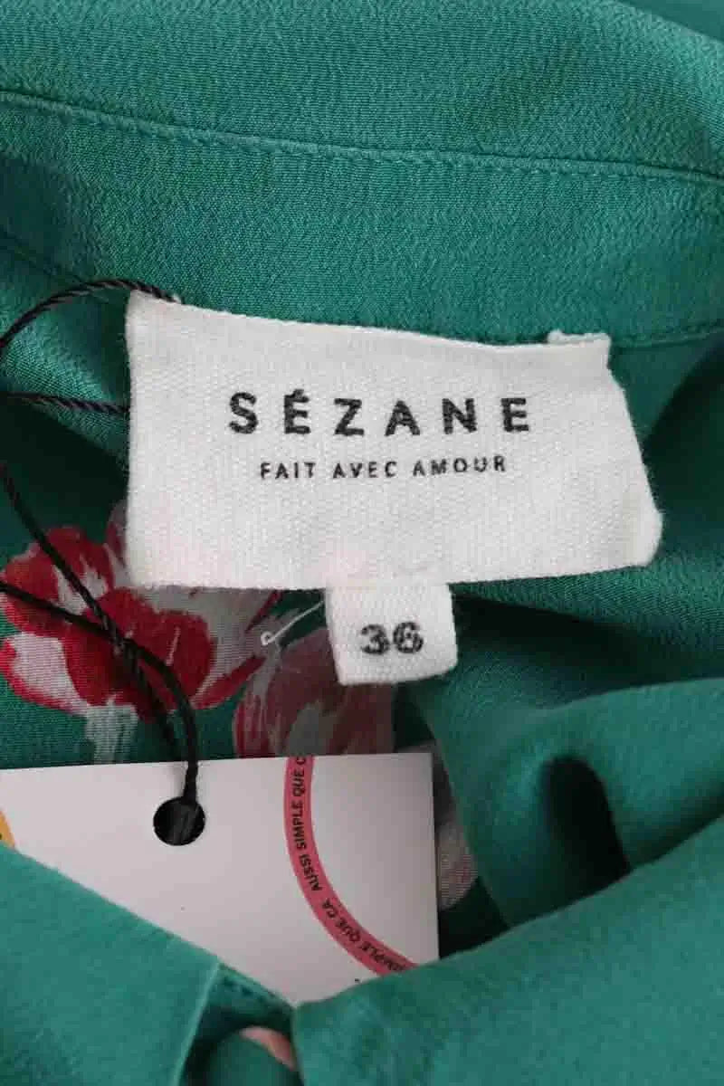 Robe Sézane Vert en Soie