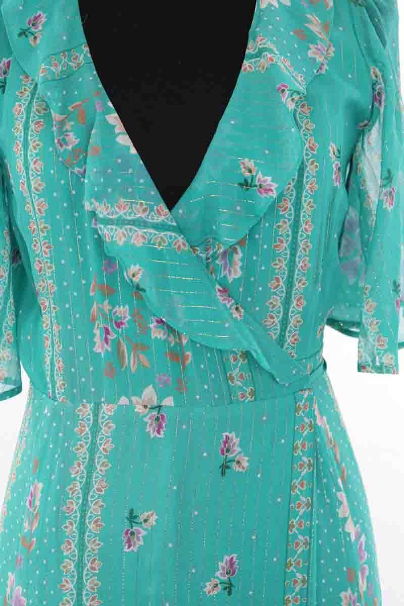 Robe Sézane Vert en Soie