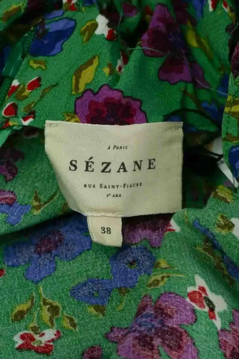 Robe Sézane Vert en Viscose
