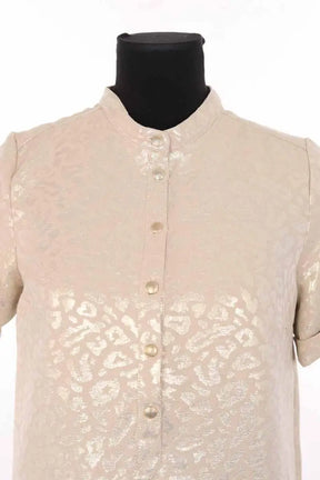 Robe Sézane Zoe leopard dore Doré en Coton