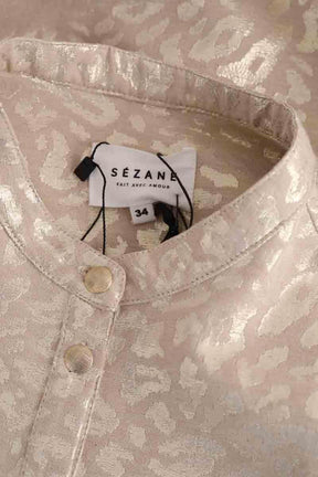 Robe Sézane Zoe leopard dore Doré en Coton