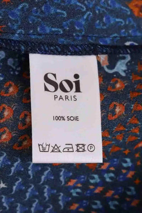 Robe Soi Bleu en Soie