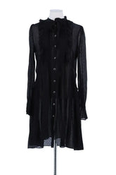 Robe The Kooples Noir en Soie, taille XS - Seconde Main