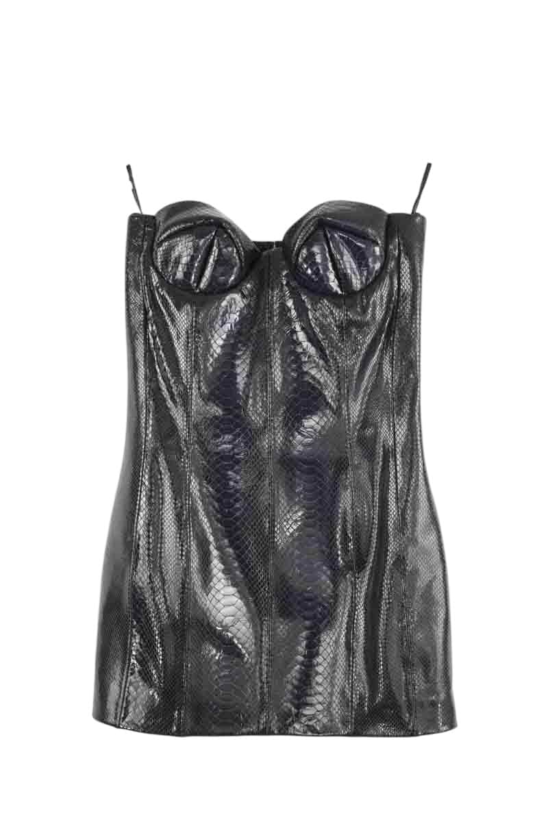 Robe The New Arrivals Ilkyaz Ozel Rochelle mini Noir en Cuir, taille M - Seconde Main