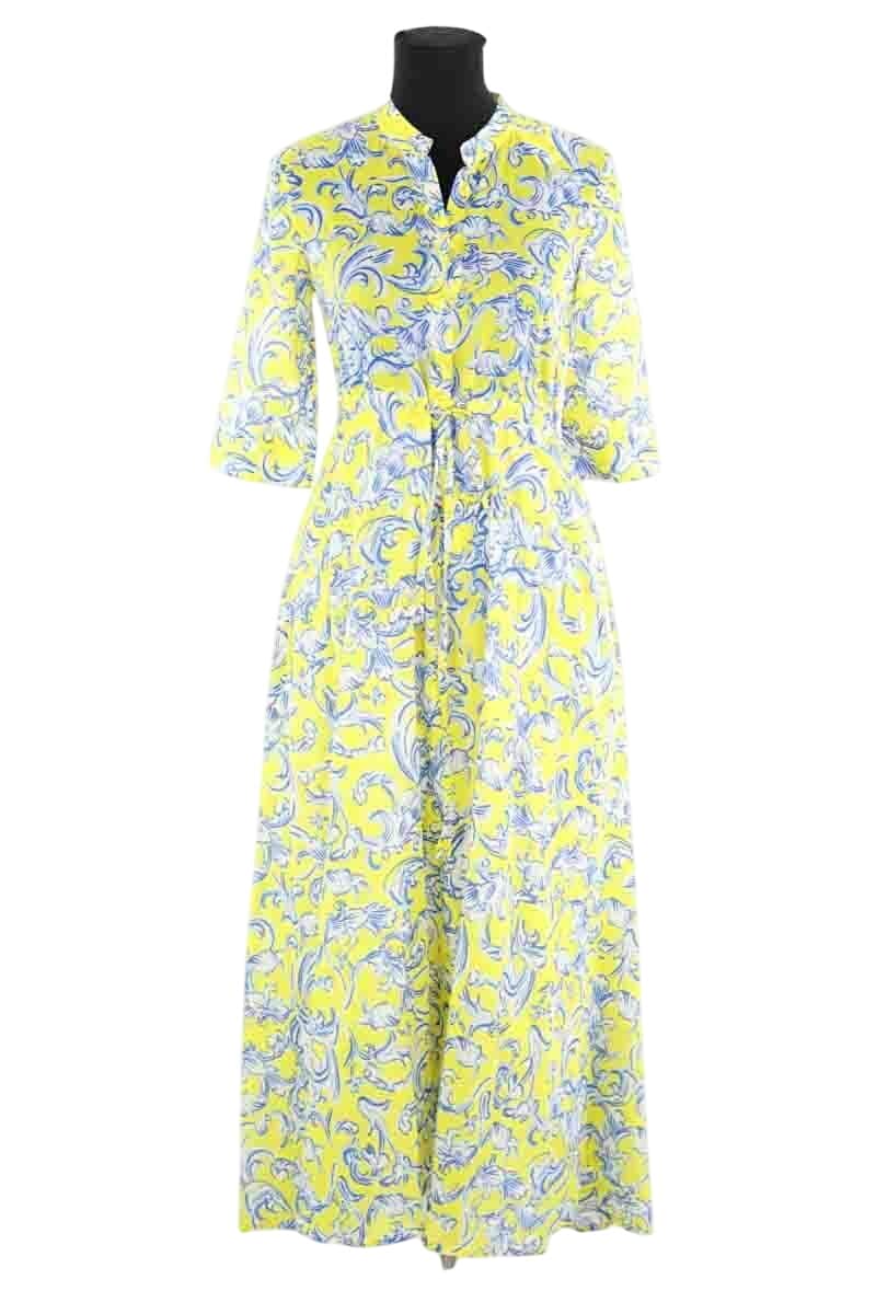 Robe Tory Burch Jaune en Coton, taille XS - Seconde Main