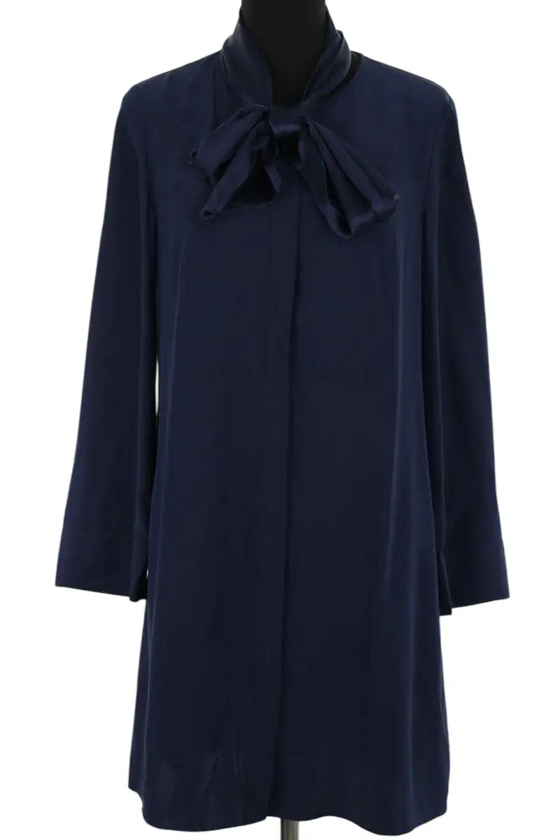 Robe Tory Burch Marine en Soie, taille M - Seconde Main