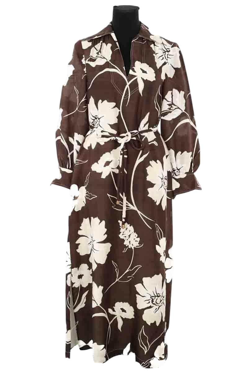 Robe Tory Burch Marron en Soie, taille XXS - Seconde Main