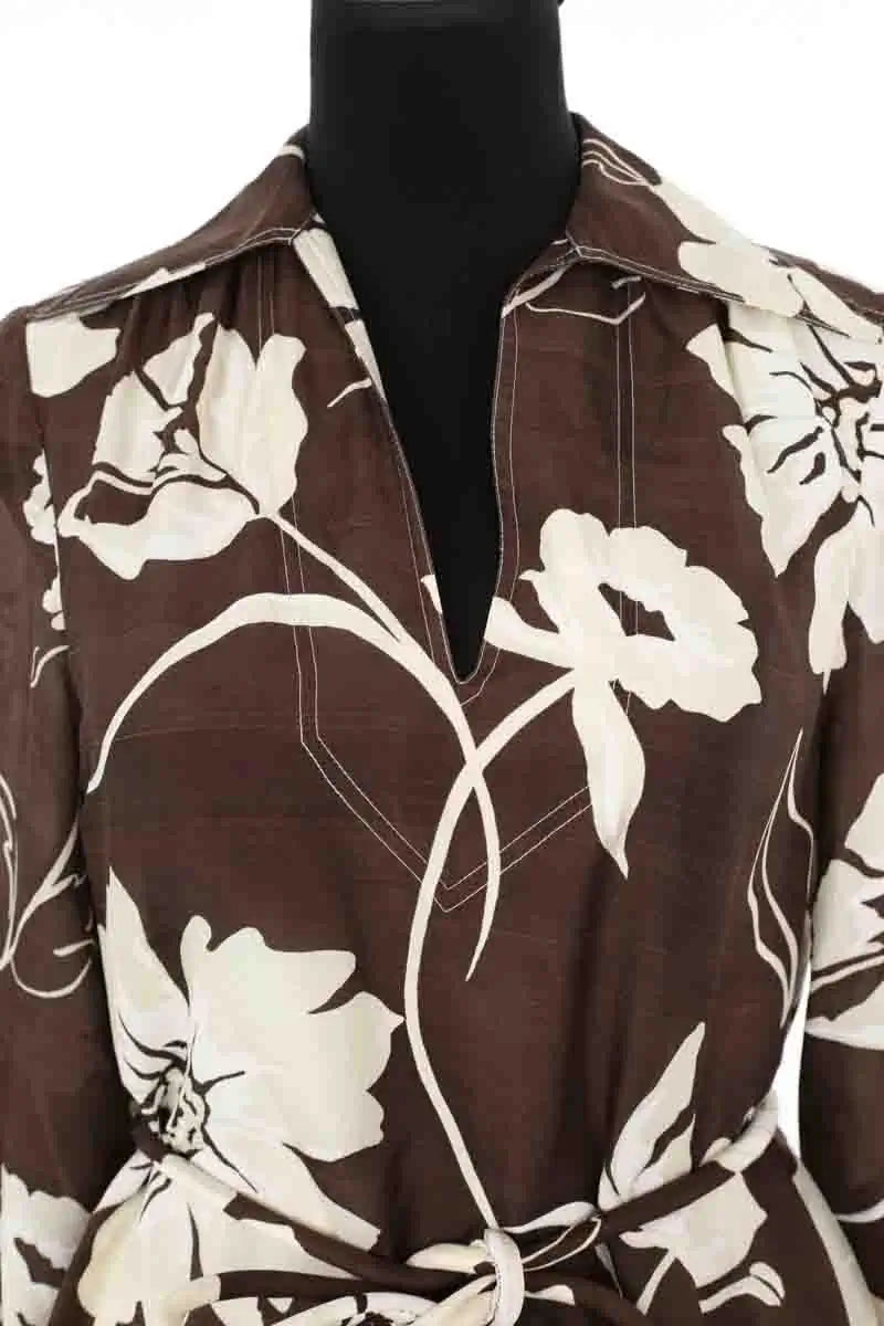 Robe Tory Burch Marron en Soie
