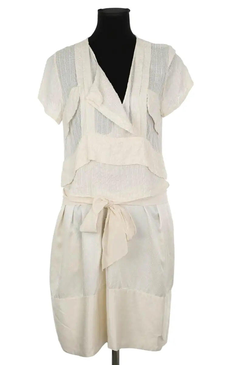 Robe Vanessa Bruno Ecru en Soie, taille S - Seconde Main
