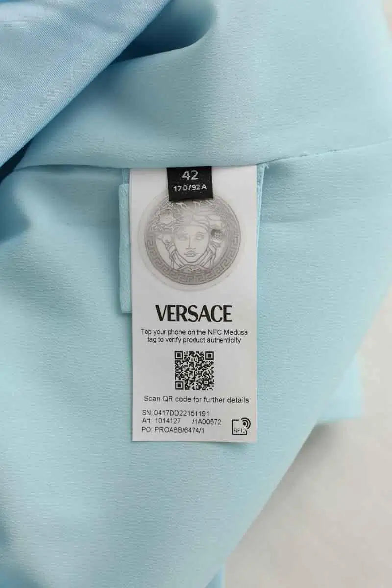 Robe Versace Bleu en Synthétique
