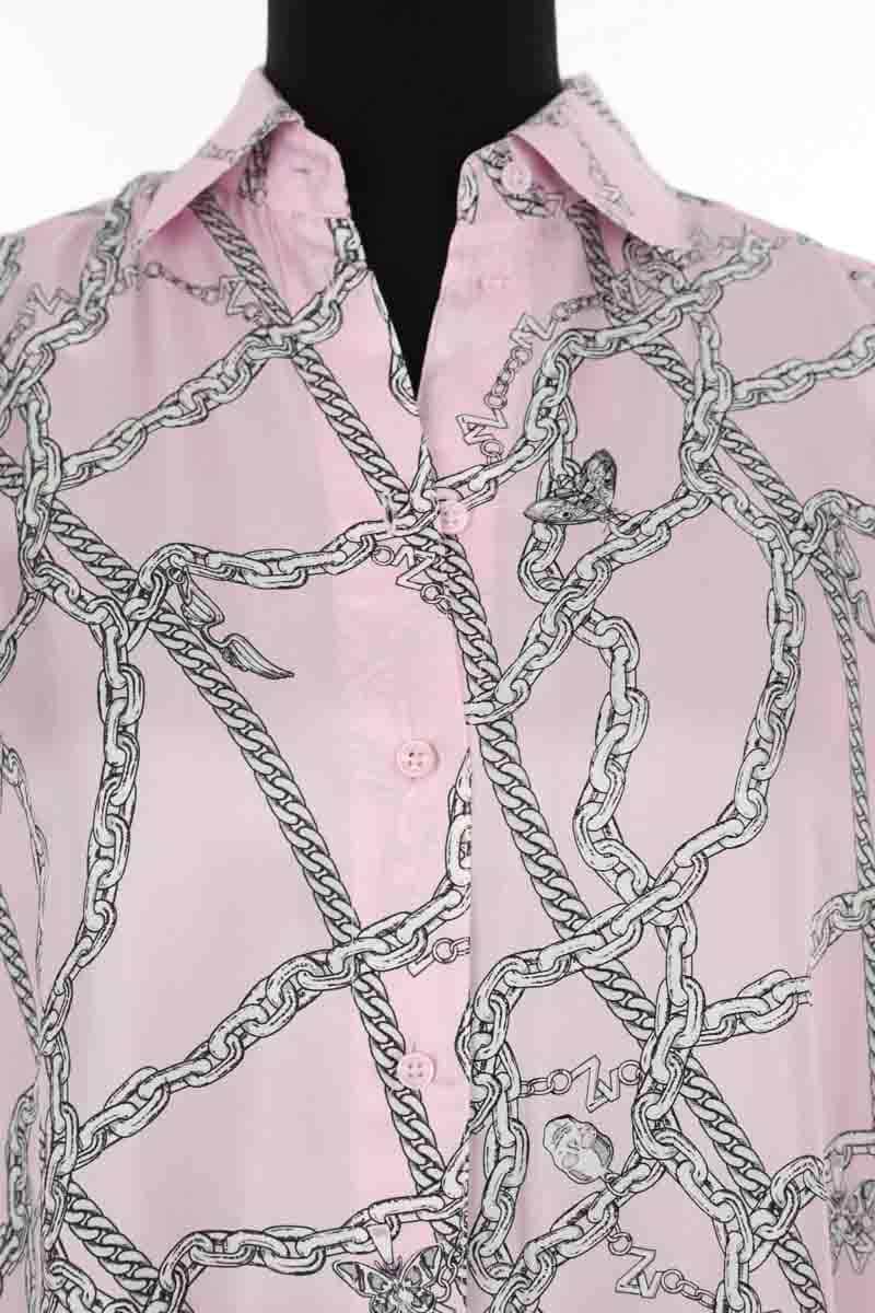Robe Zadig & Voltaire Rais twill chains Rose en Soie