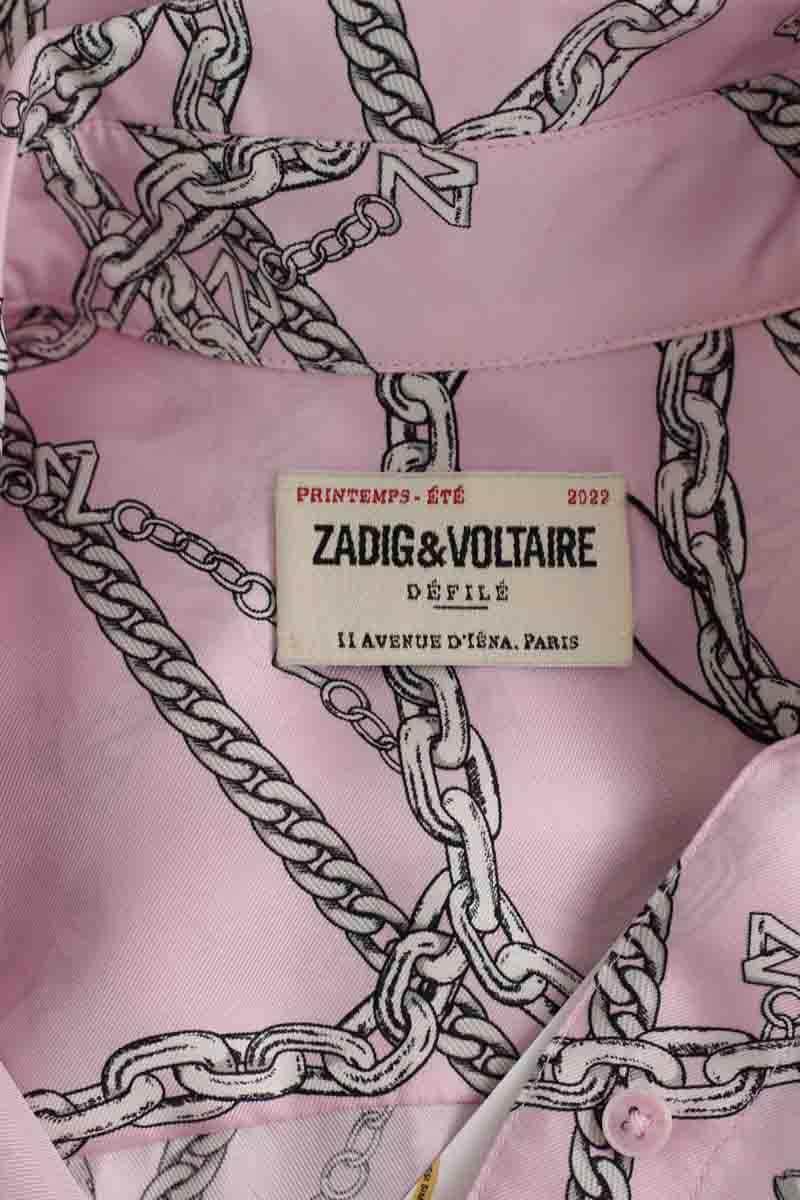Robe Zadig & Voltaire Rais twill chains Rose en Soie