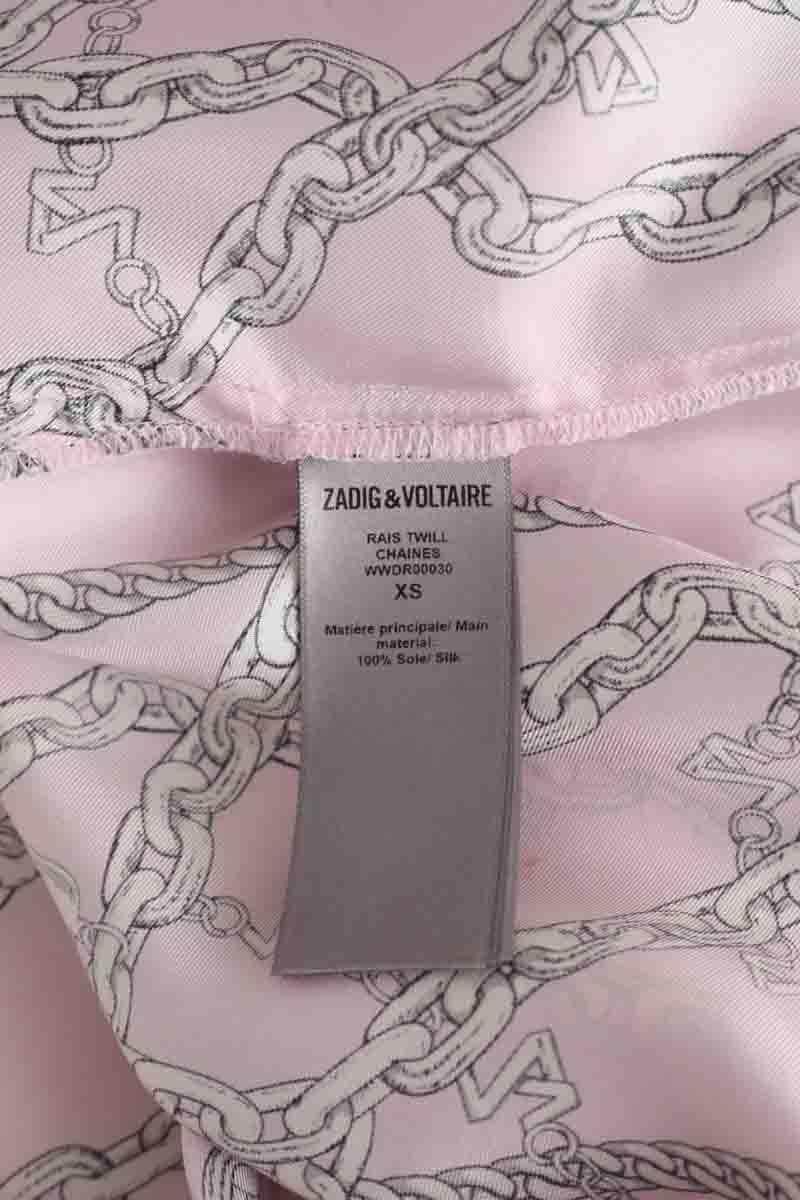 Robe Zadig & Voltaire Rais twill chains Rose en Soie