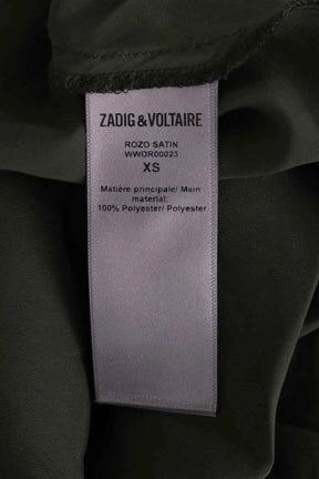 Robe Zadig & Voltaire Rozo satin Kaki en Synthétique