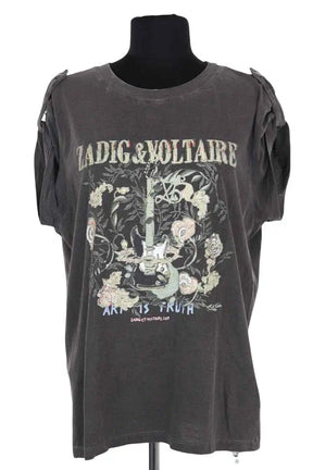 T-shirt Zadig & Voltaire Gris en Coton, taille M - Seconde Main