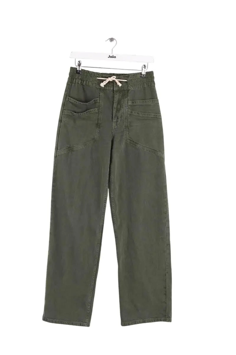 Pantalon droit Ba&Sh Kaki en Coton, taille S - Seconde Main