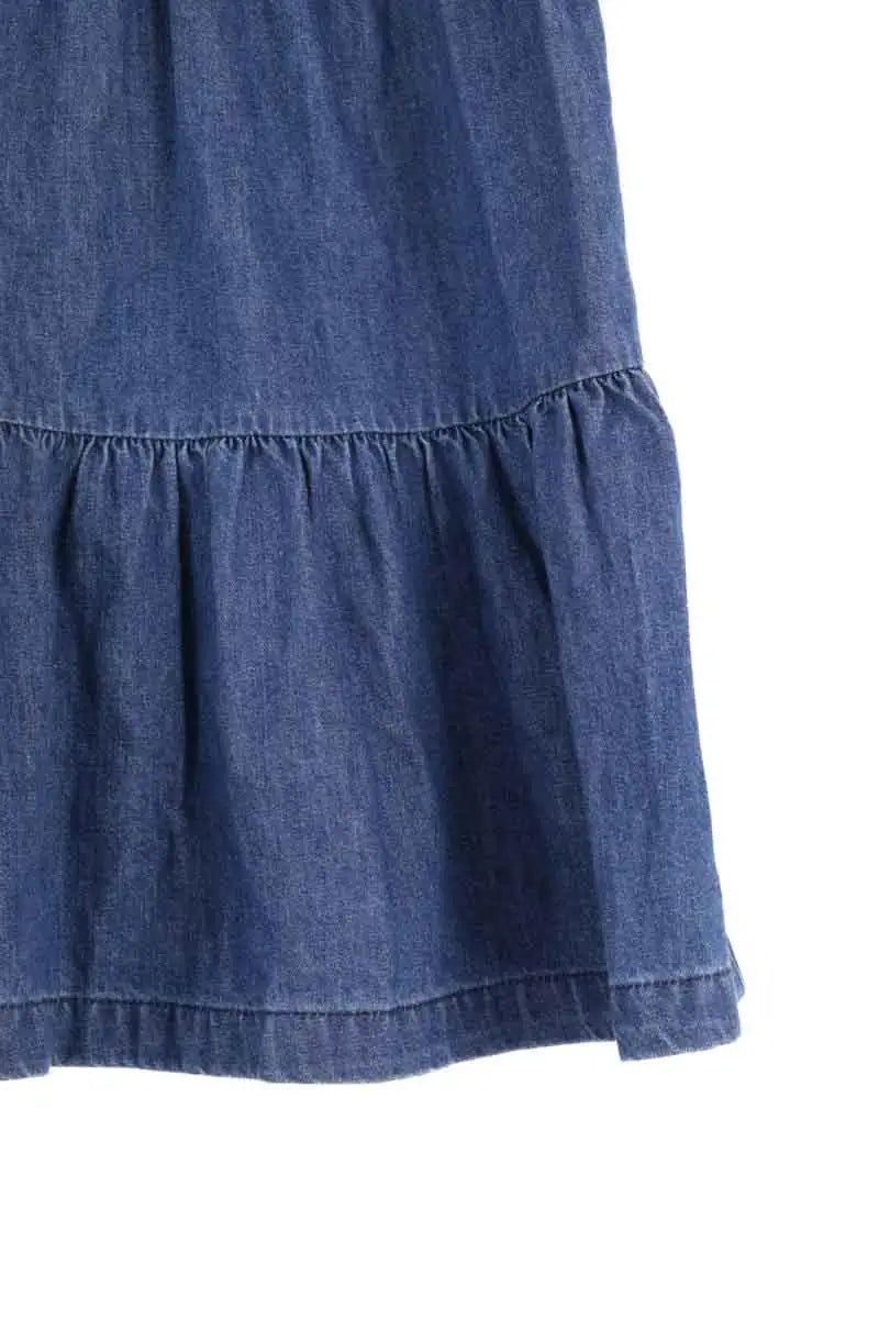 Jupe Bonton Celine Bleu en Coton
