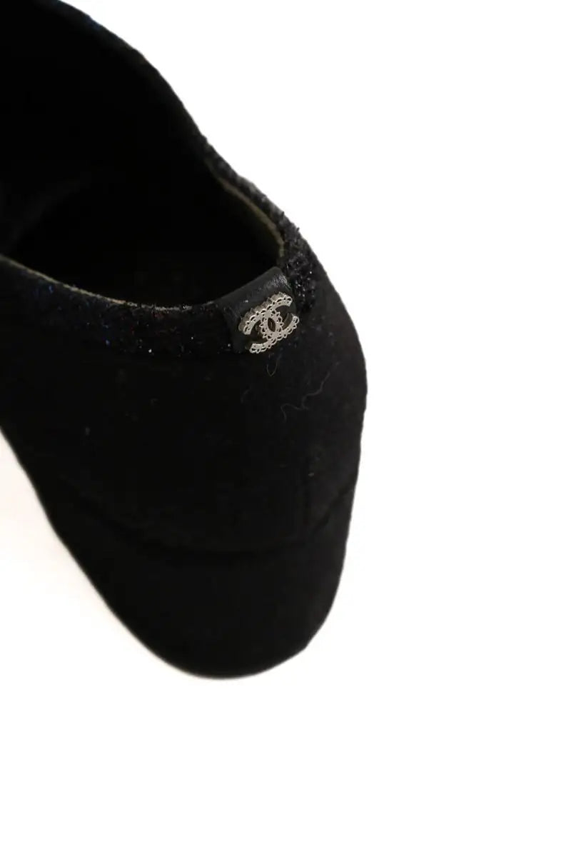 Sabots Chanel Noir en Tissu