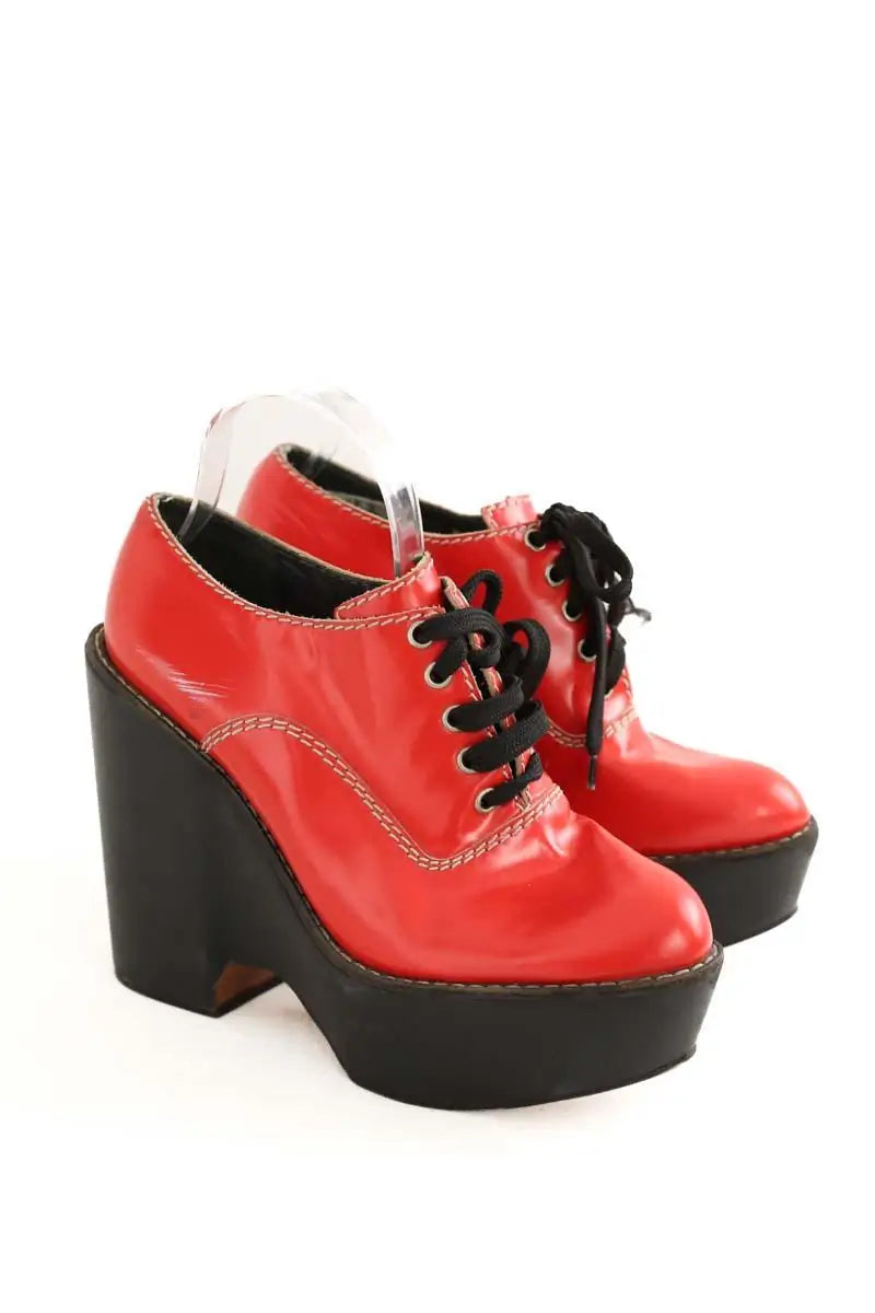 Sabots Chloé Rouge en Cuir