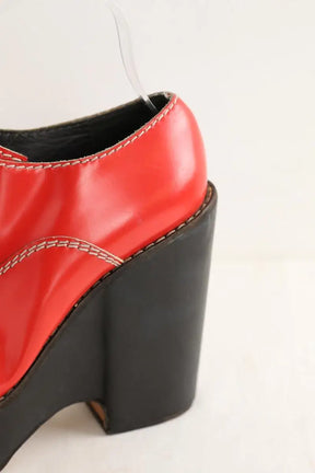 Sabots Chloé Rouge en Cuir