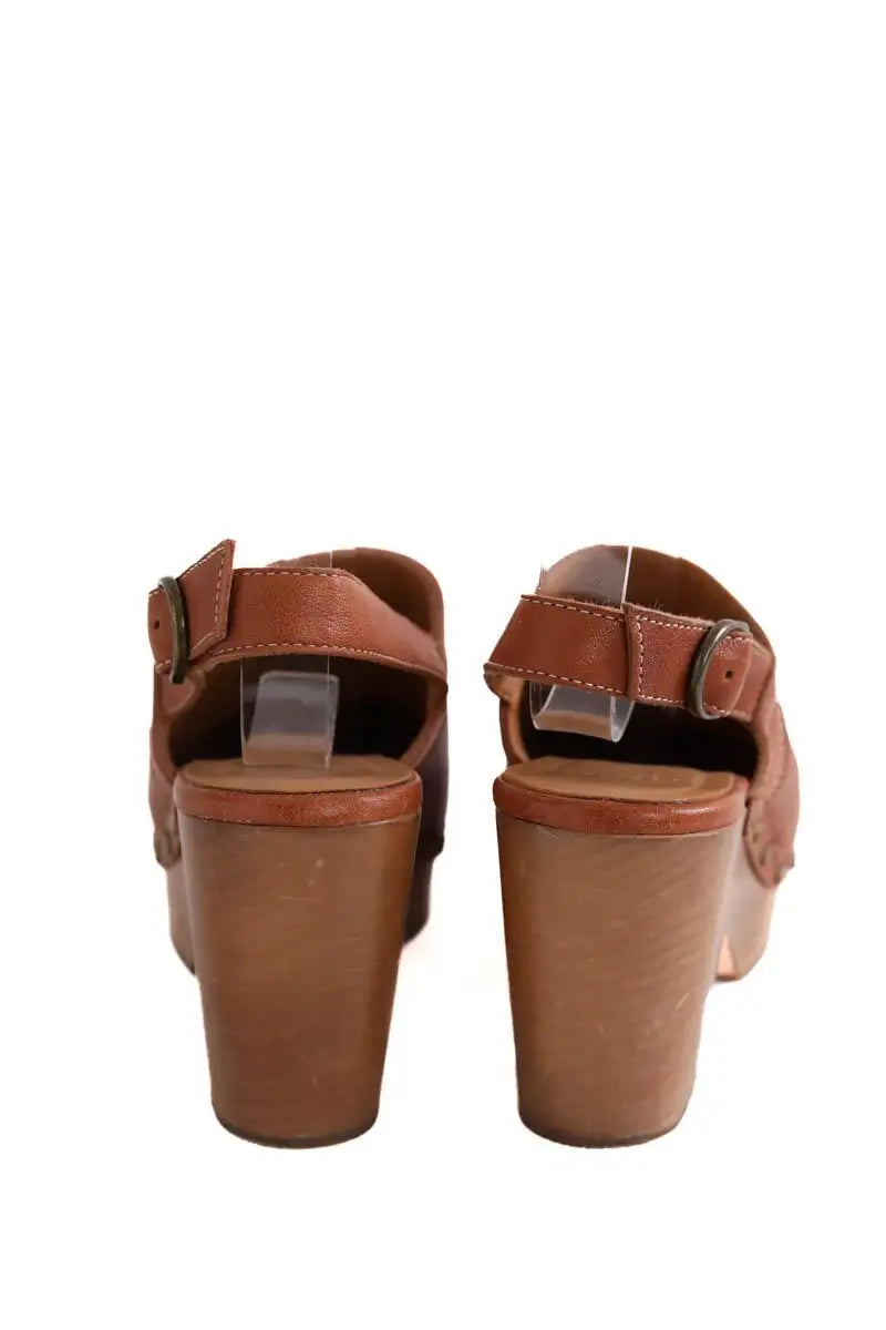 Sabots Sézane Camel en Cuir