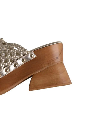 Sabots Tara Jarmon Doré en Cuir