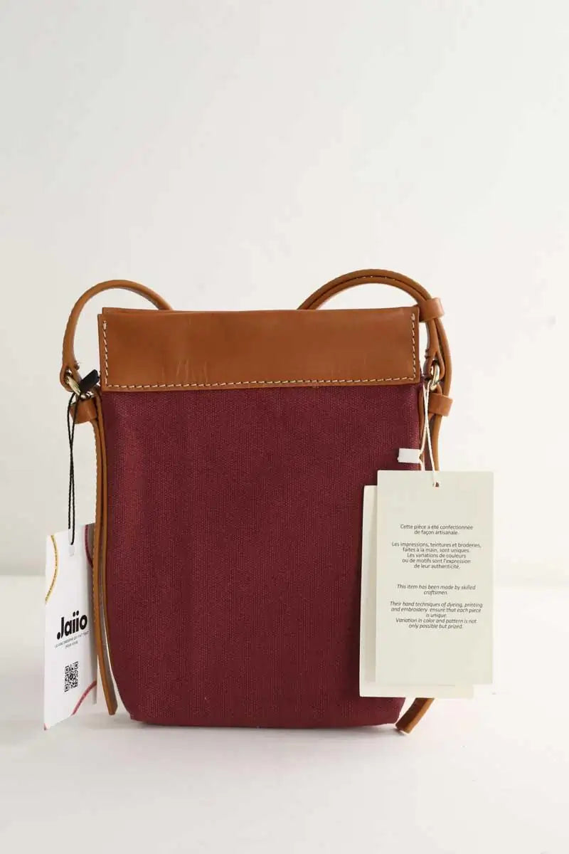 Sac à bandoulière Antik Batik Bordeaux en Coton