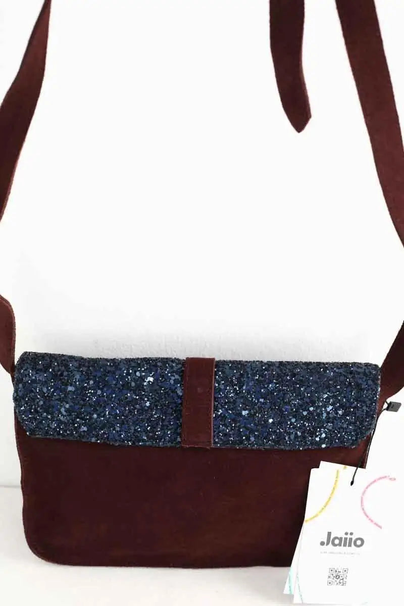 Sac à bandoulière Bonpoint Bordeaux en Daim