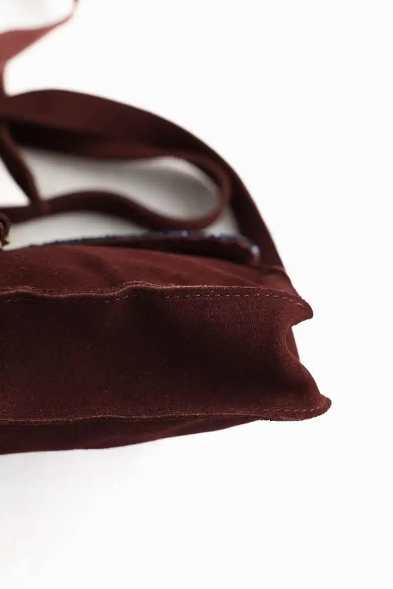 Sac à bandoulière Bonpoint Bordeaux en Daim