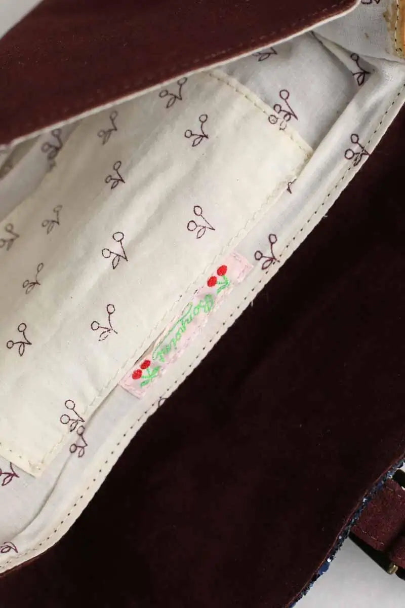 Sac à bandoulière Bonpoint Bordeaux en Daim