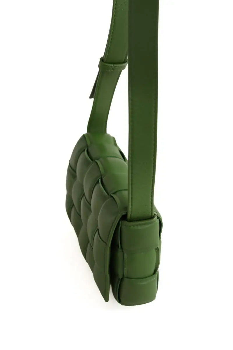 Sac à bandoulière Bottega Veneta Cassette Padded Vert en Cuir