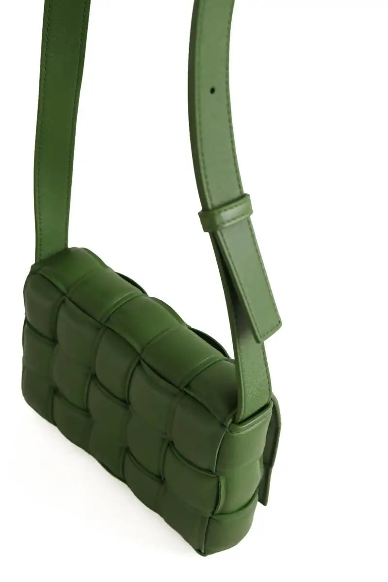 Sac à bandoulière Bottega Veneta Cassette Padded Vert en Cuir