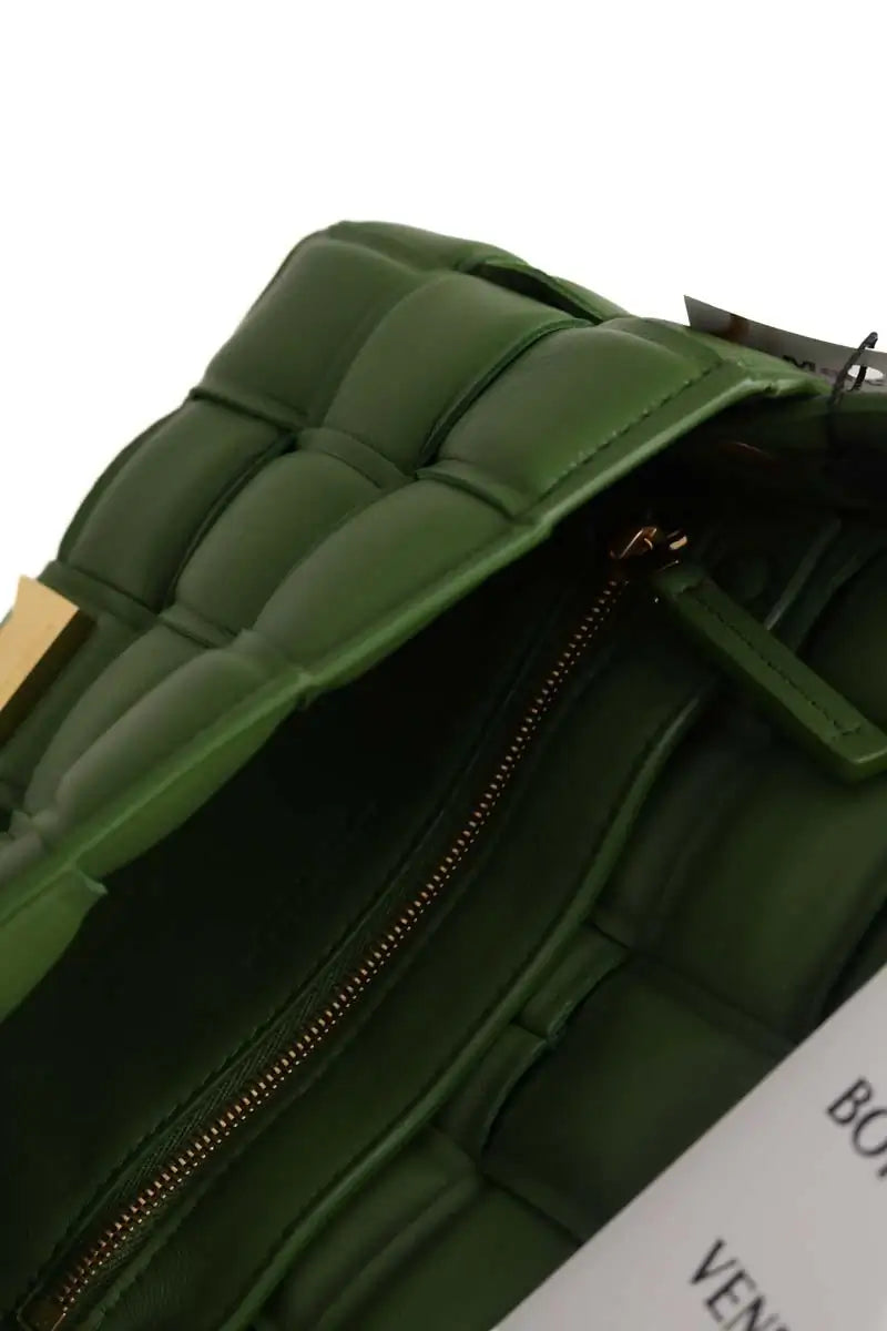 Sac à bandoulière Bottega Veneta Cassette Padded Vert en Cuir
