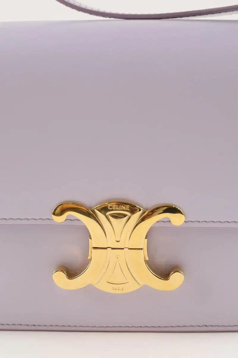 Sac à bandoulière Celine Triomphe teen veau brillant Violet en Cuir