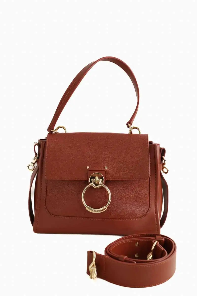 Sac à bandoulière Chloé Tess Day Marron en Cuir