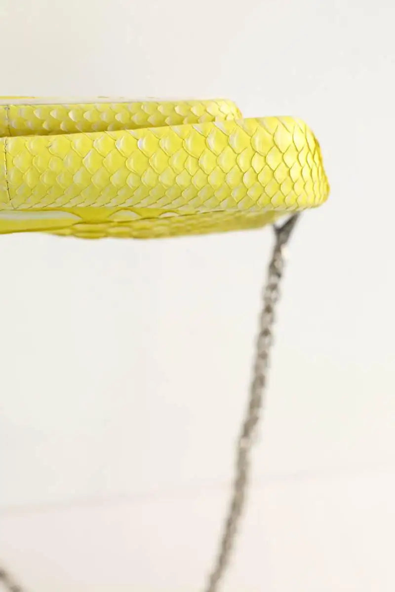 Sac à bandoulière Claris Virot Jaune en Cuir