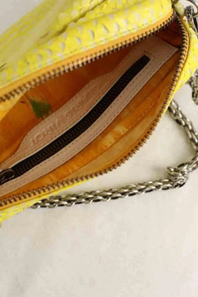 Sac à bandoulière Claris Virot Jaune en Cuir