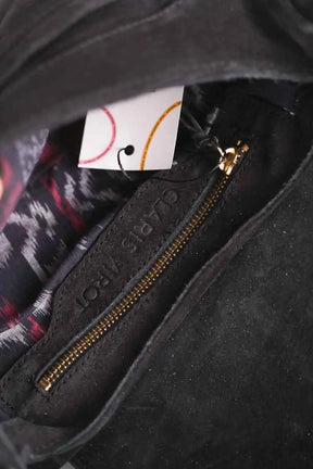 Sac à bandoulière Claris Virot Noir en Daim