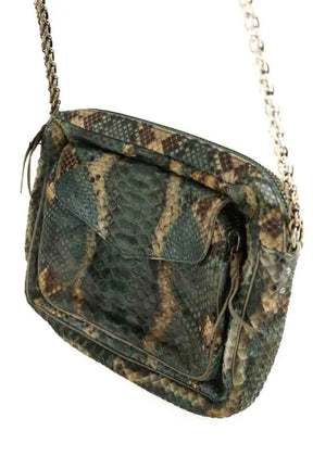 Sac à bandoulière Claris Virot Vert en Cuirs exotiques