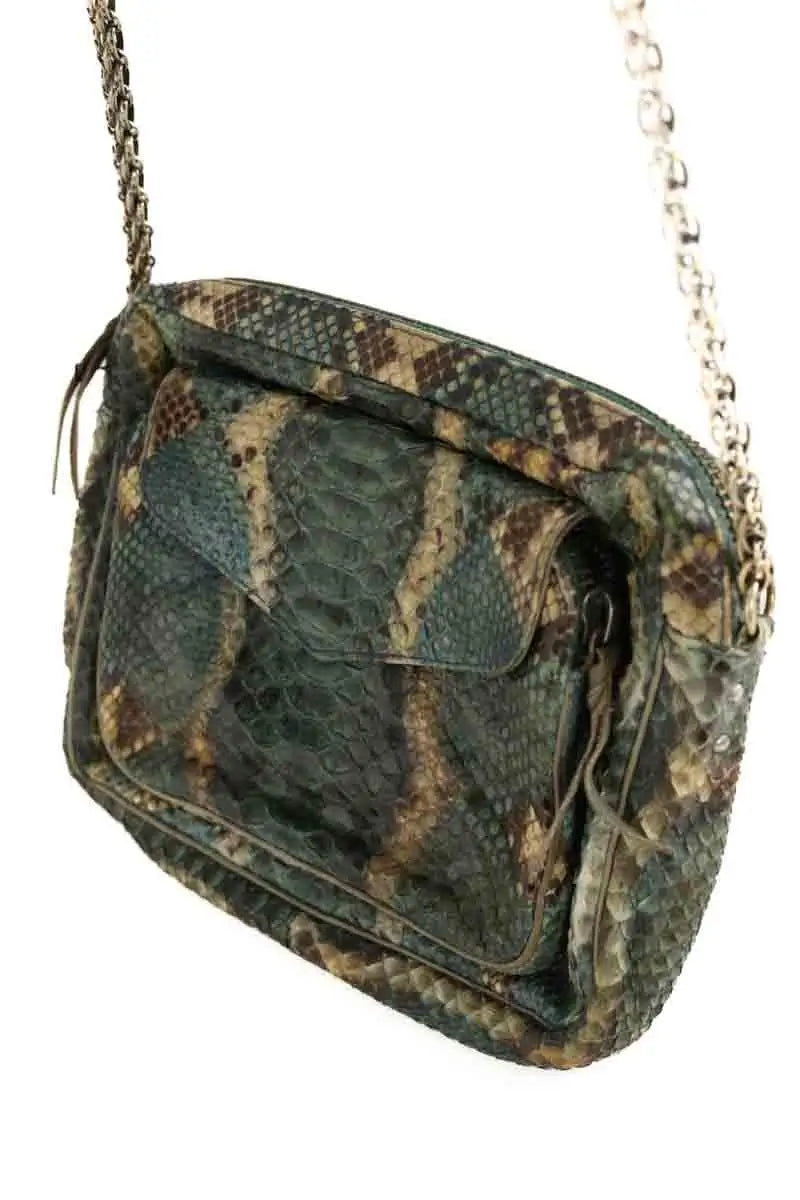 Sac à bandoulière Claris Virot Vert en Cuirs exotiques