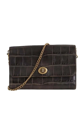 Sac à bandoulière Coach Anthracite en Cuir - Seconde Main
