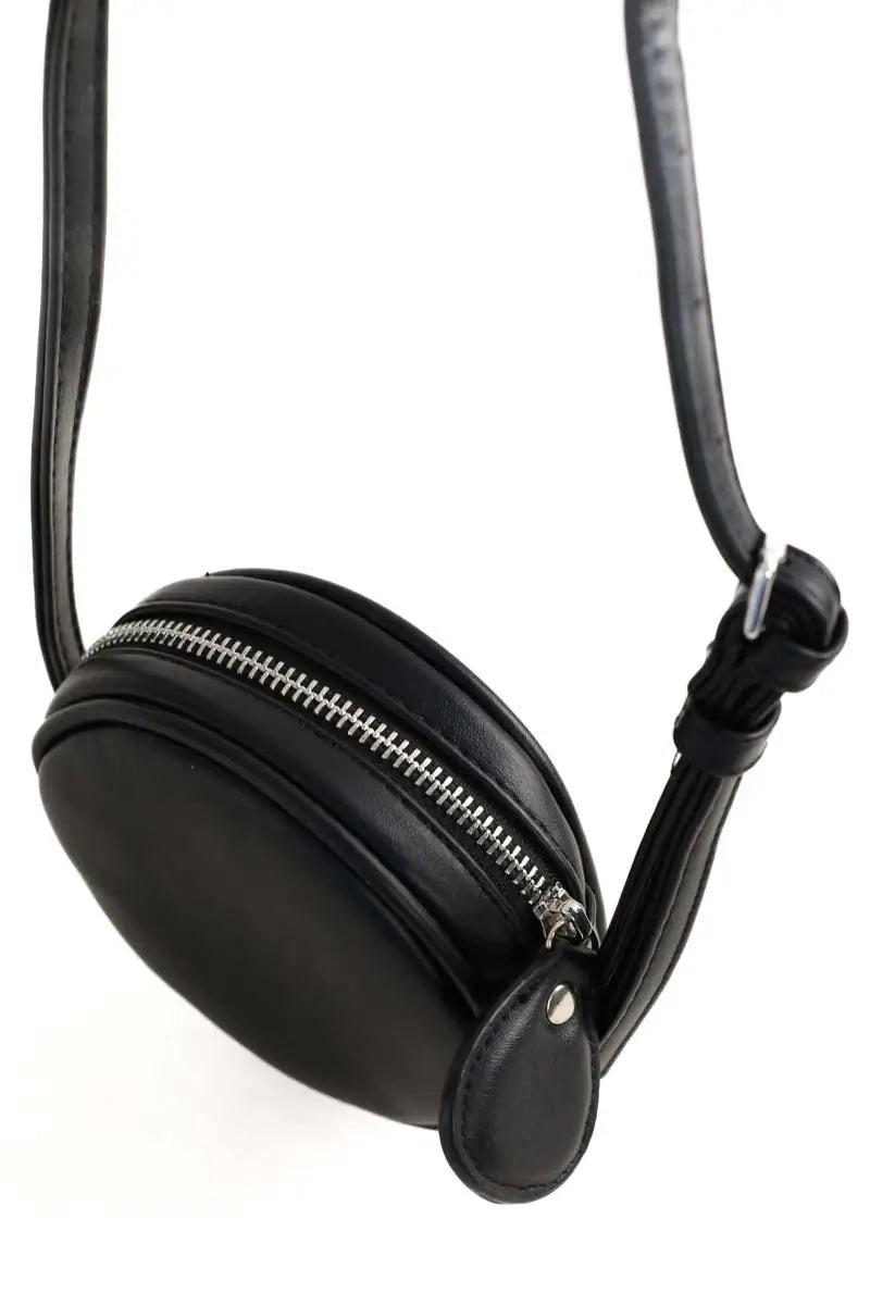 Sac à bandoulière Courrèges Réédition new circle Noir en Cuir