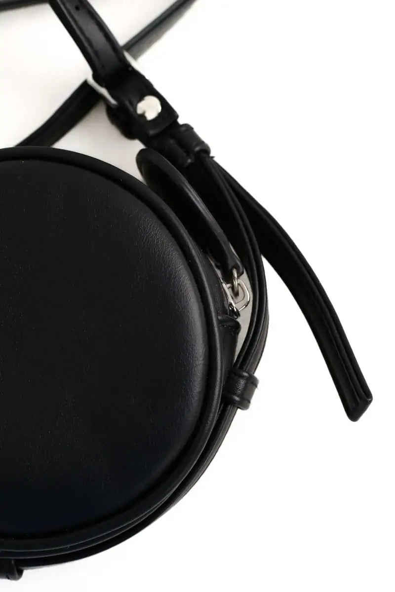 Sac à bandoulière Courrèges Réédition new circle Noir en Cuir