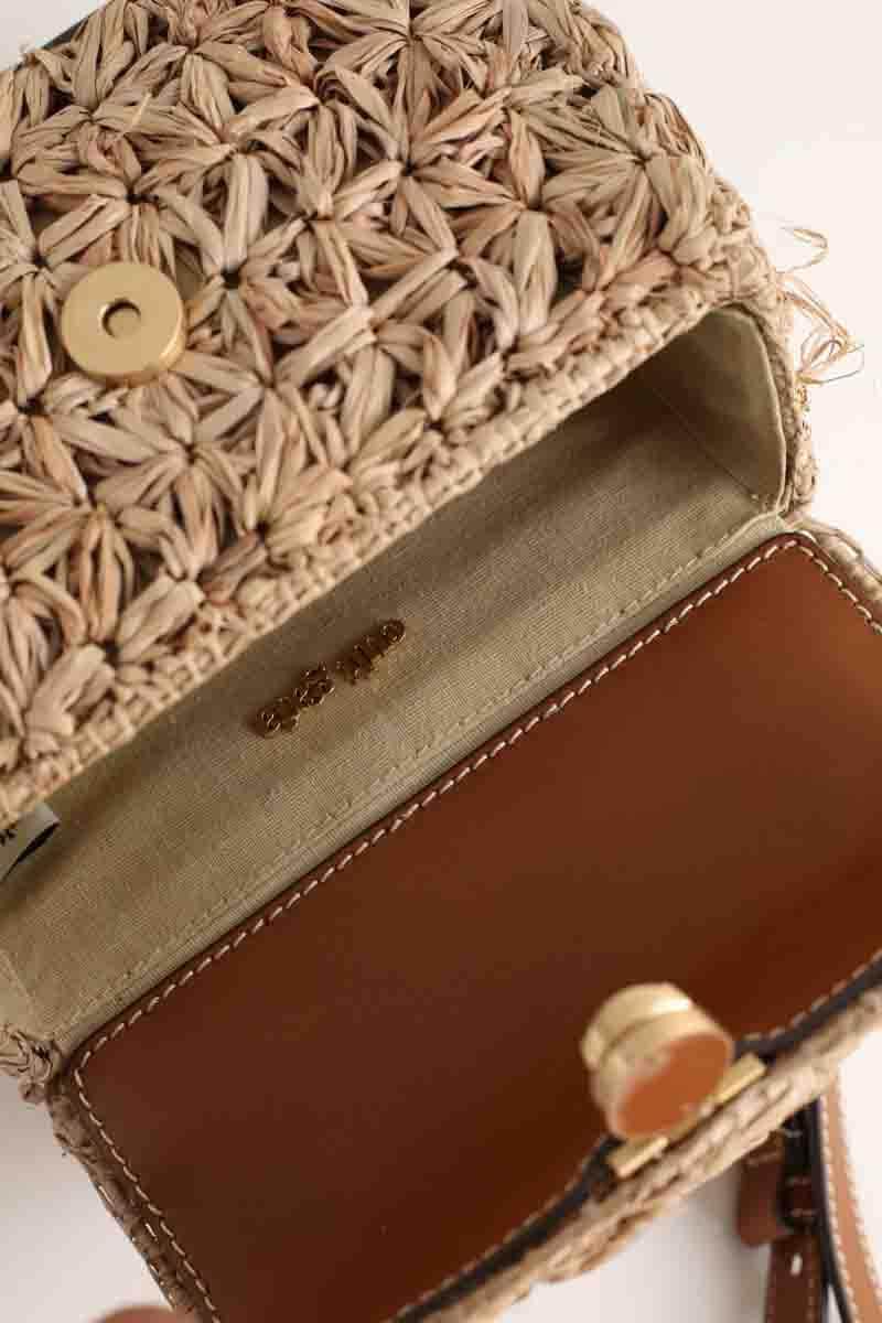 Sac à bandoulière Cult Gaia Beige en Osier