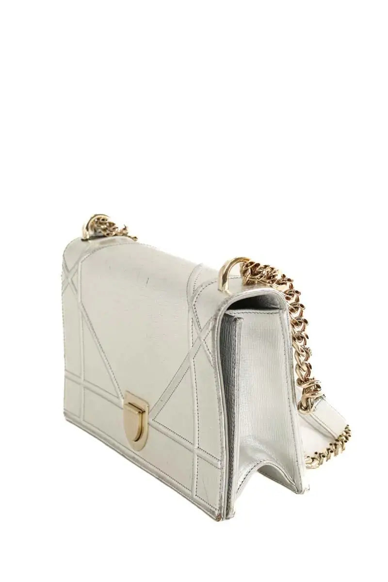 Sac à bandoulière Dior Sac diorama  Argent en Cuir