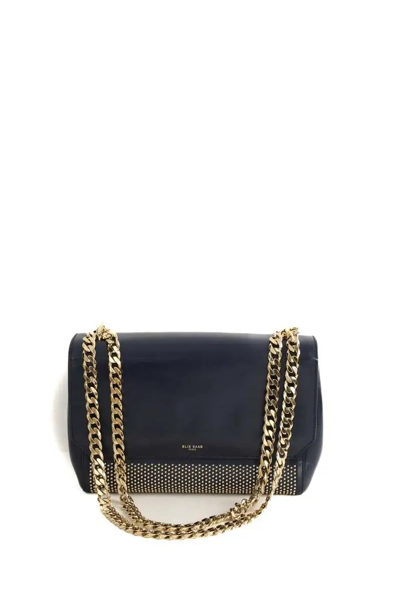 Sac à bandoulière Elie Saab Marine en Cuir