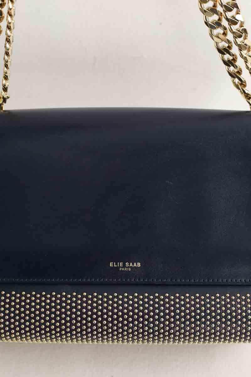 Sac à bandoulière Elie Saab Marine en Cuir